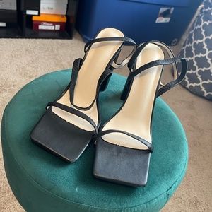 Women's Black Sandal Block Heels